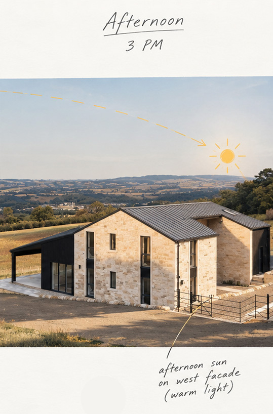 Eastland Banks solar study at 3 PM