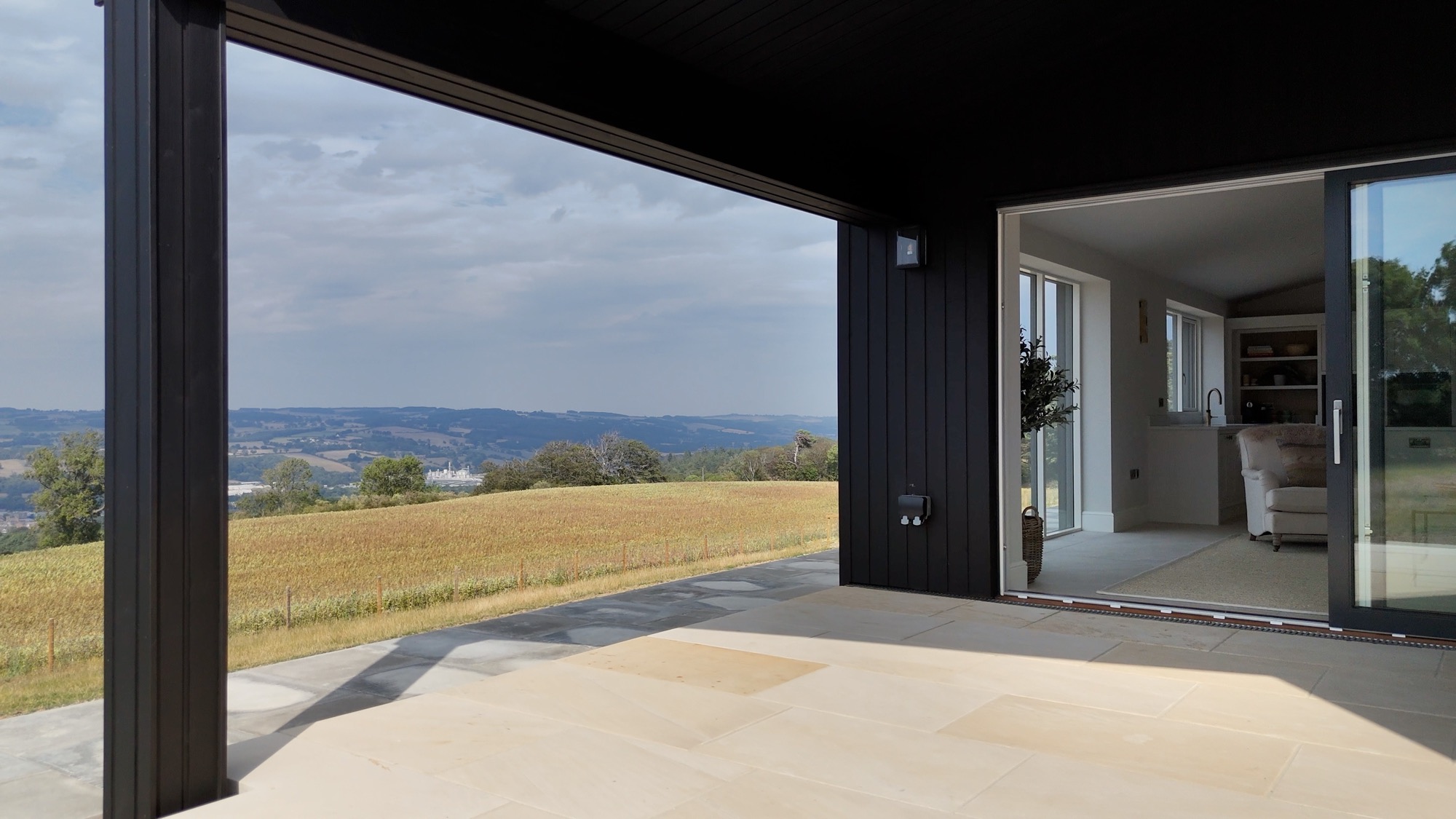 View from the Eastland Banks courtyard across the surrounding landscape