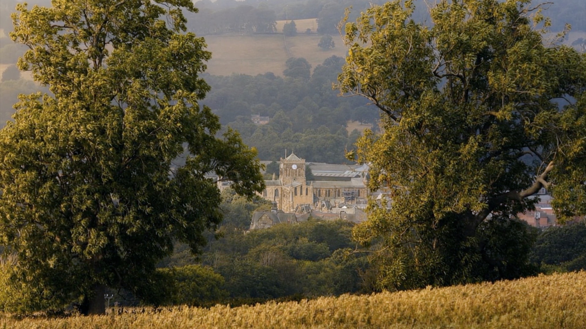 View towards Hexham Abbey from Eastland Banks